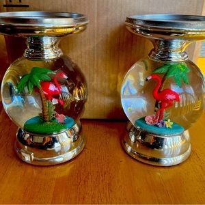 Bath and Body works flamingo candle pedestal
